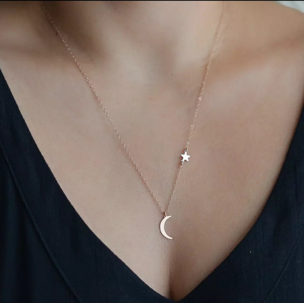 Gold Moon and Star necklace